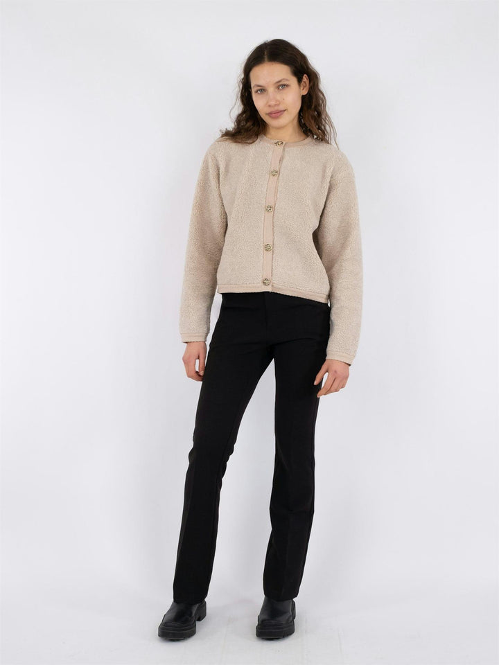 Limo Fluffy Knit Cardigan  Sand