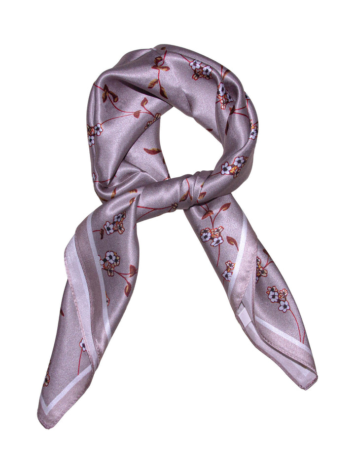 Skjerf blomstret silke  Beige