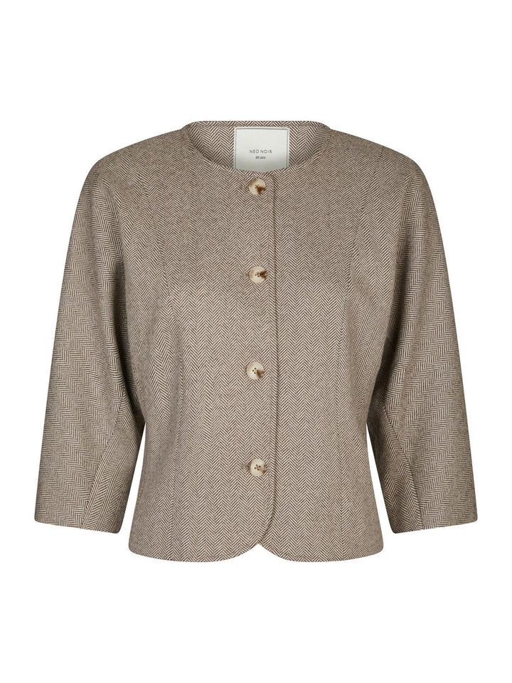 Mesto light Herringbone Jacket  White/Brown