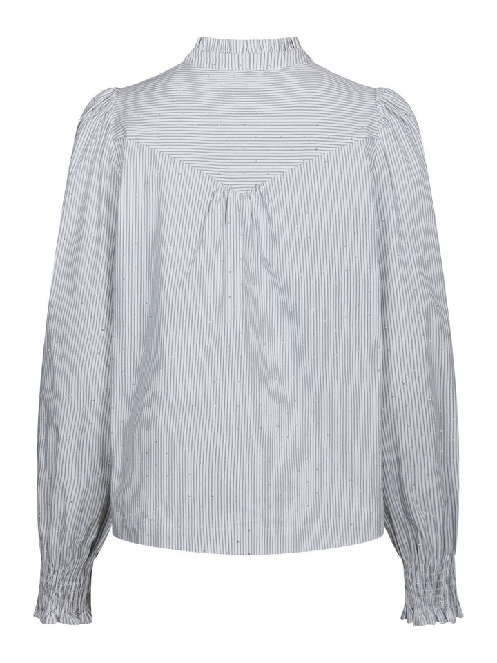 Astrida Stripe Stone Blouse  White
