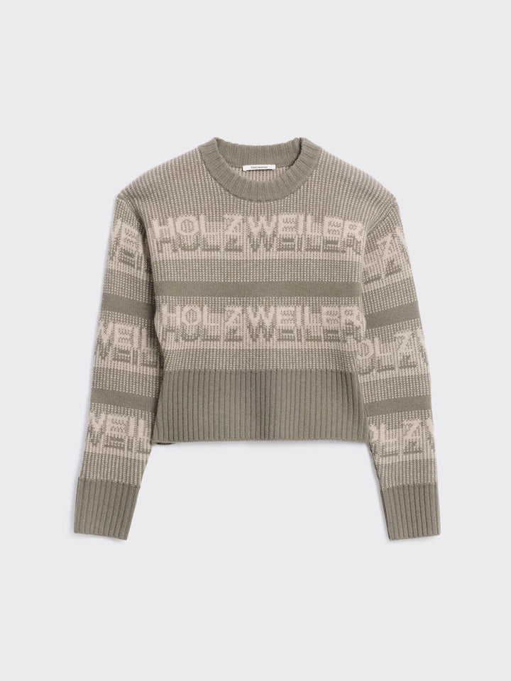Ski Cropped Crewneck Khaki Mix