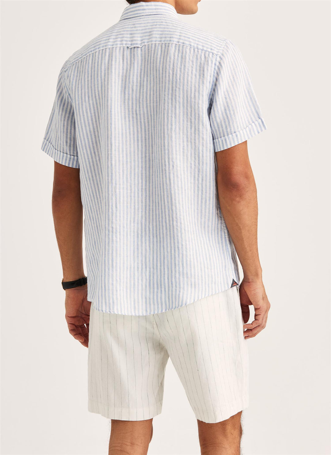 Douglas Linen Shirt SS-Classic Fit  Light Blue