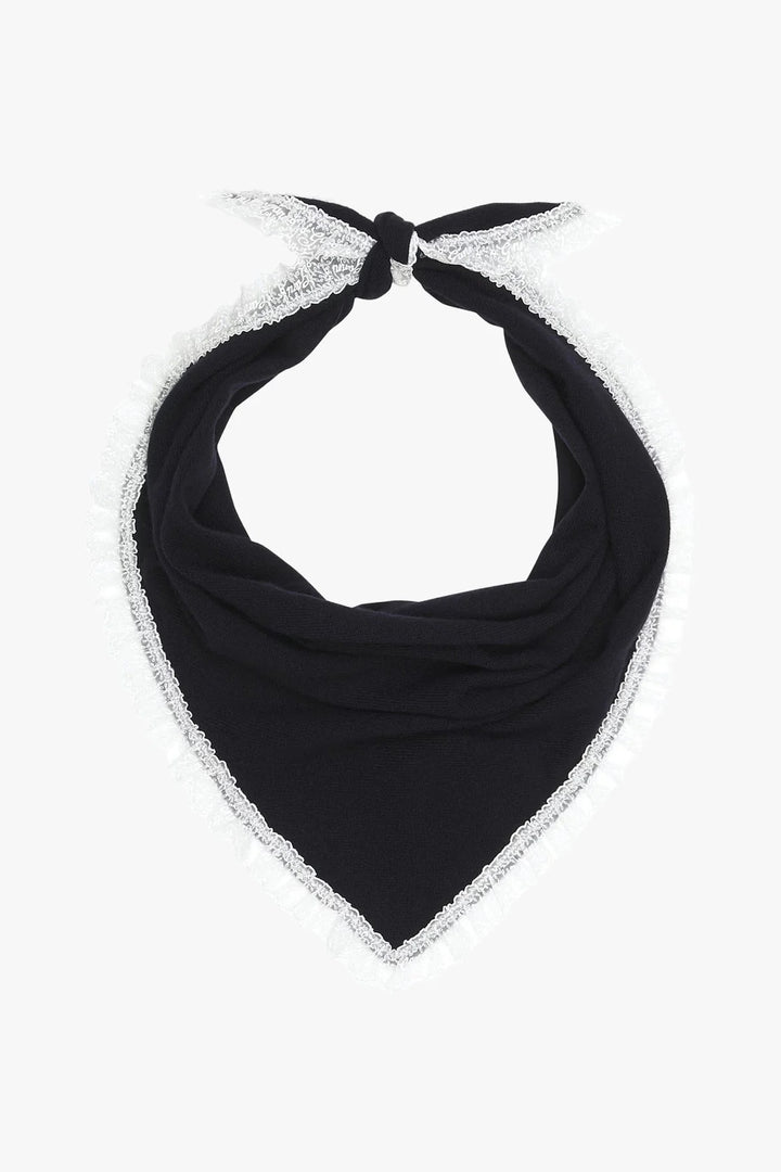 WOOL LACE TRIANGULAR SCARF Sky Captain