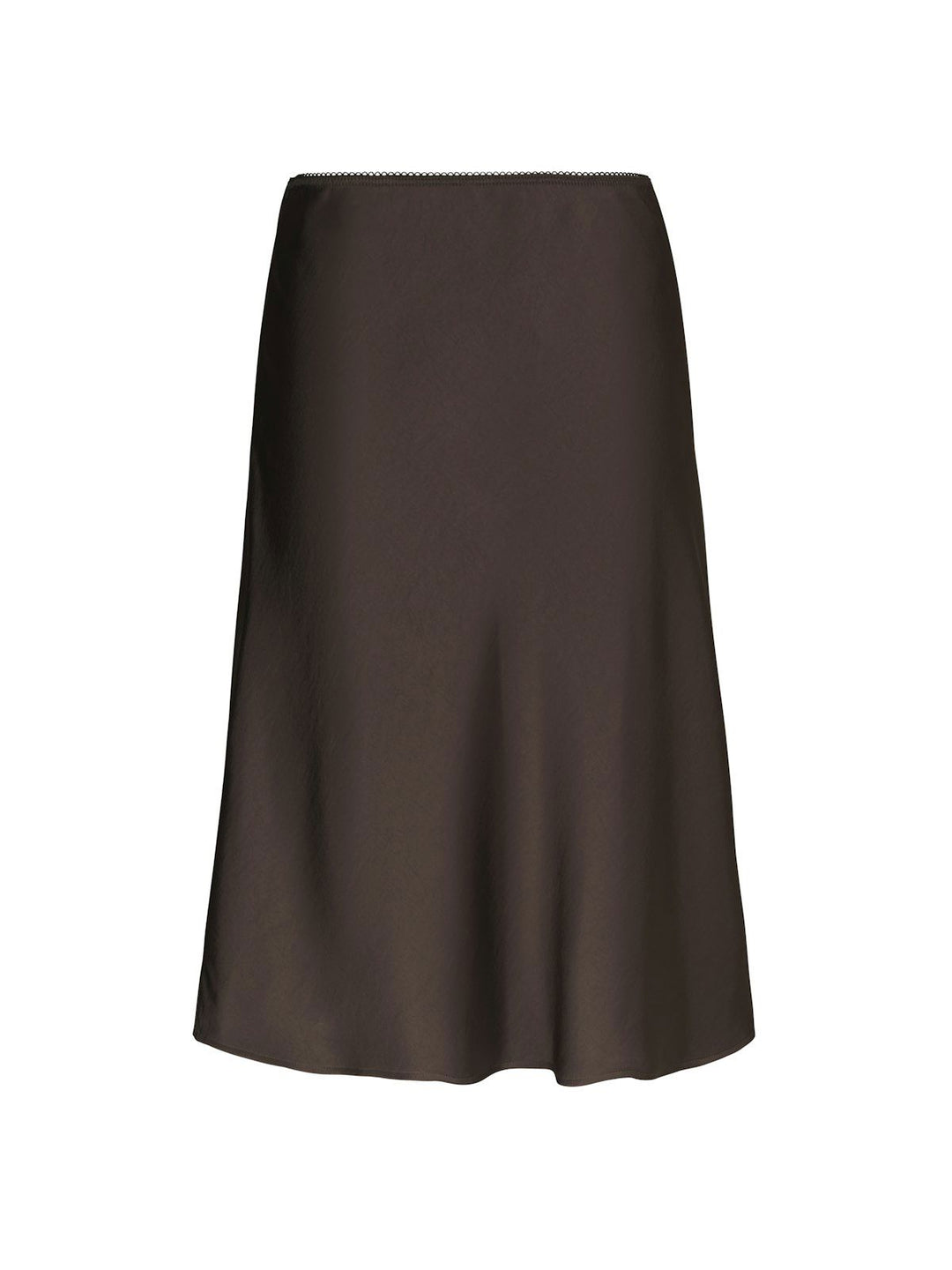 Mindie Heavy Sateen Skirt  Dark Brown