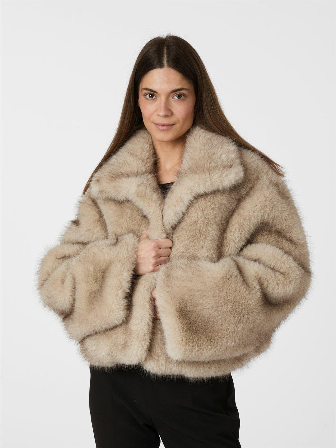 steff faux fur jacket  Beige