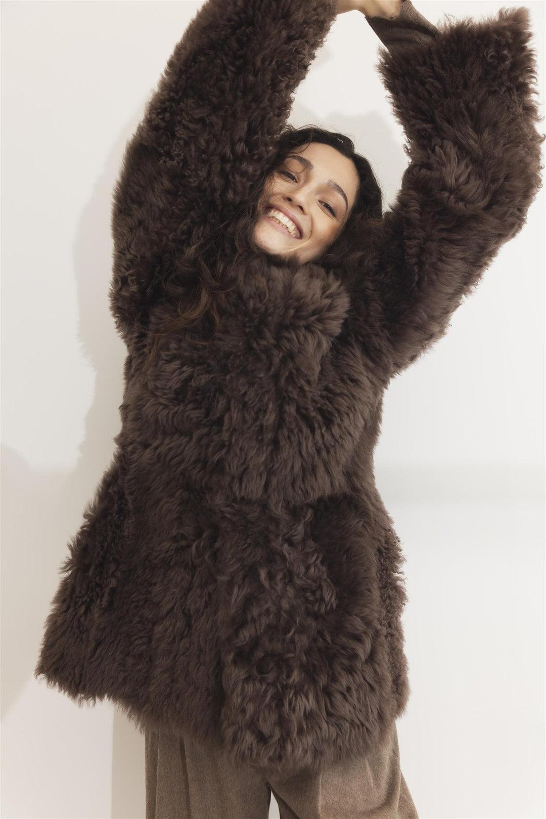 Freya Shearling Jacket Dark Brown