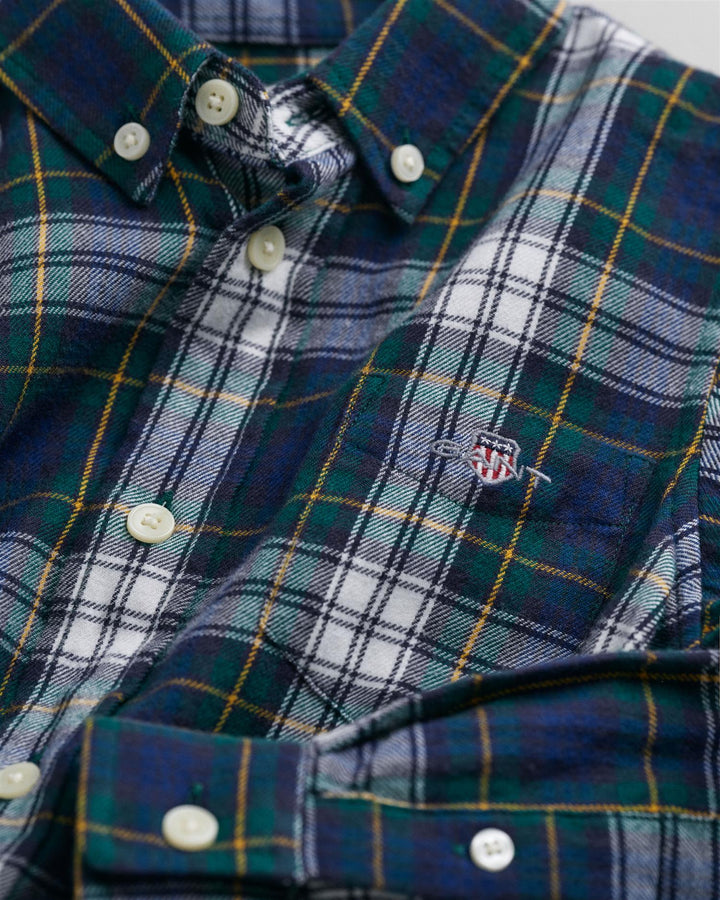 CHECKED FLANNEL BD SHIRT  Navy