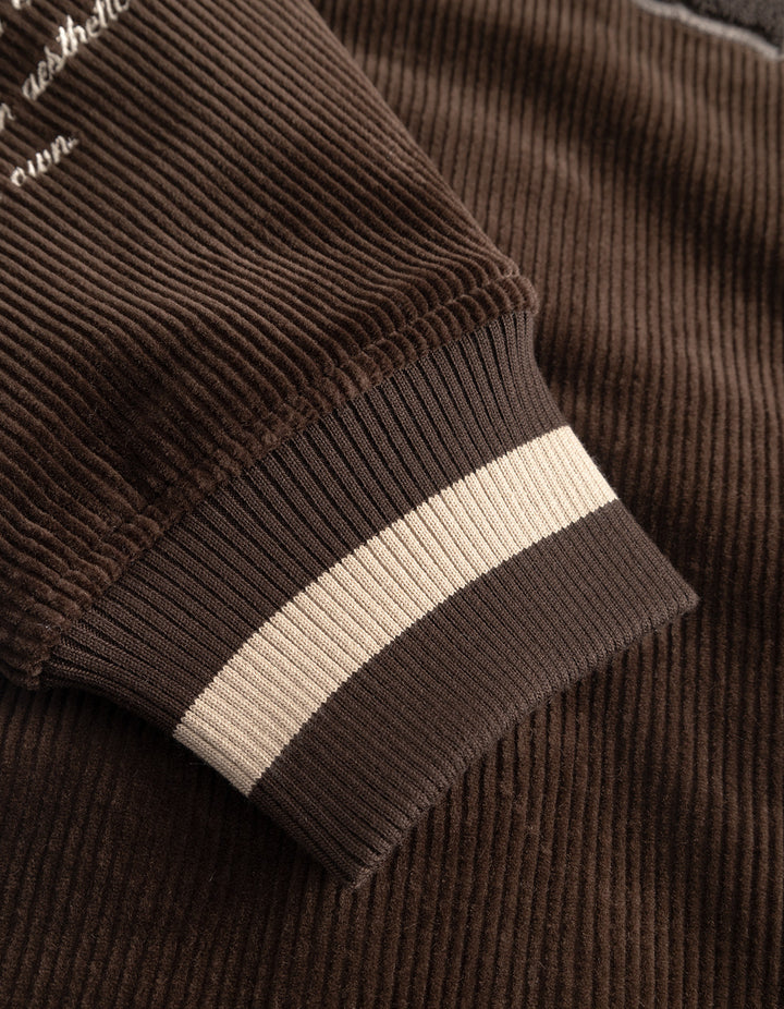 Corduroy Varsity Jacket  Slate Brown