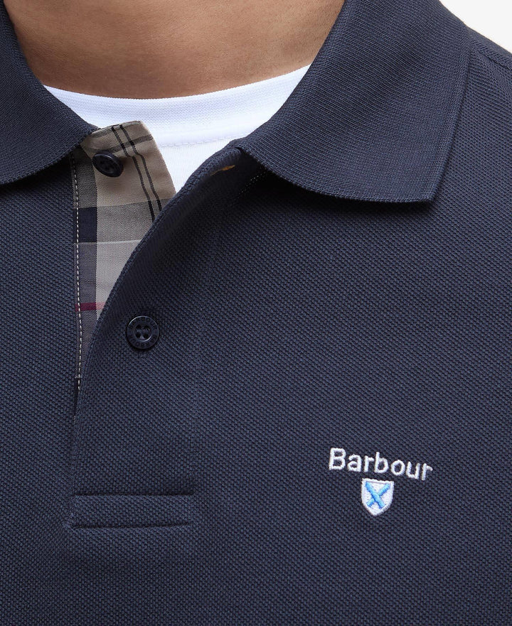 Tartan pique polo shirt  Navy