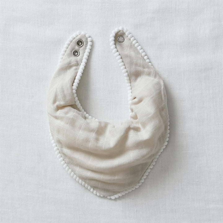 Pom Pom Textile Bib  Sand