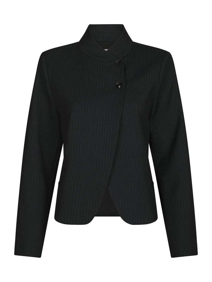 Tiria Slim Pinstripe Blazer  Dark Navy