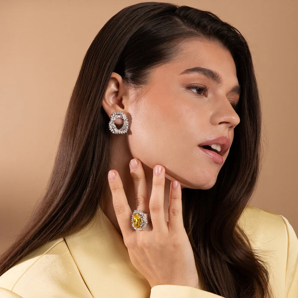 GEMMA KNOT EARRINGSRHODIUM  Rhodium