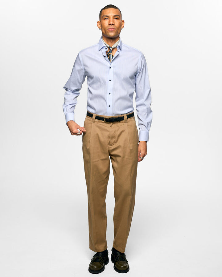 The Edge-Double Stripe  Skyblue/White
