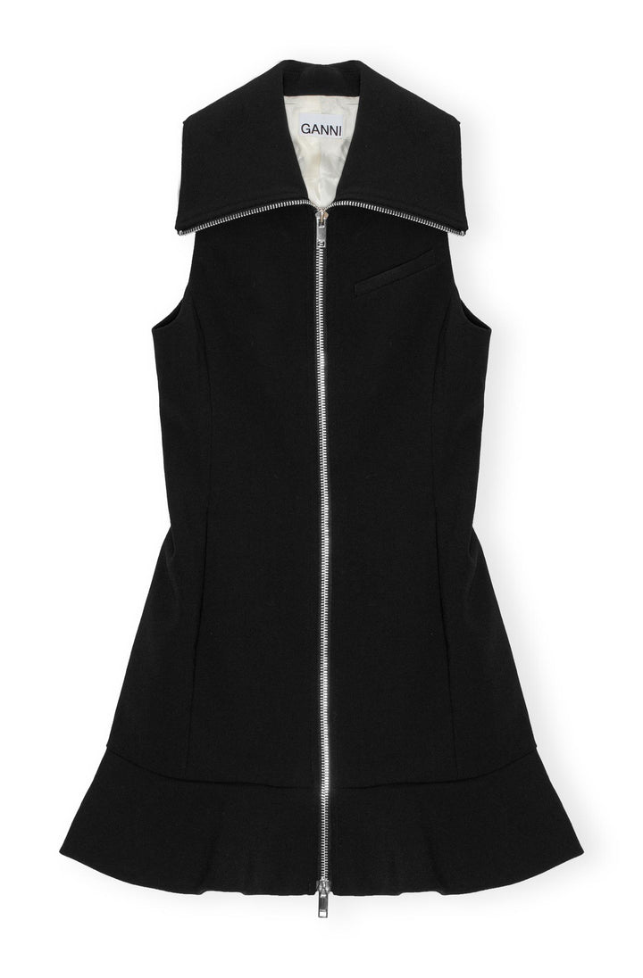 Bonded Crepe mini dress  Black