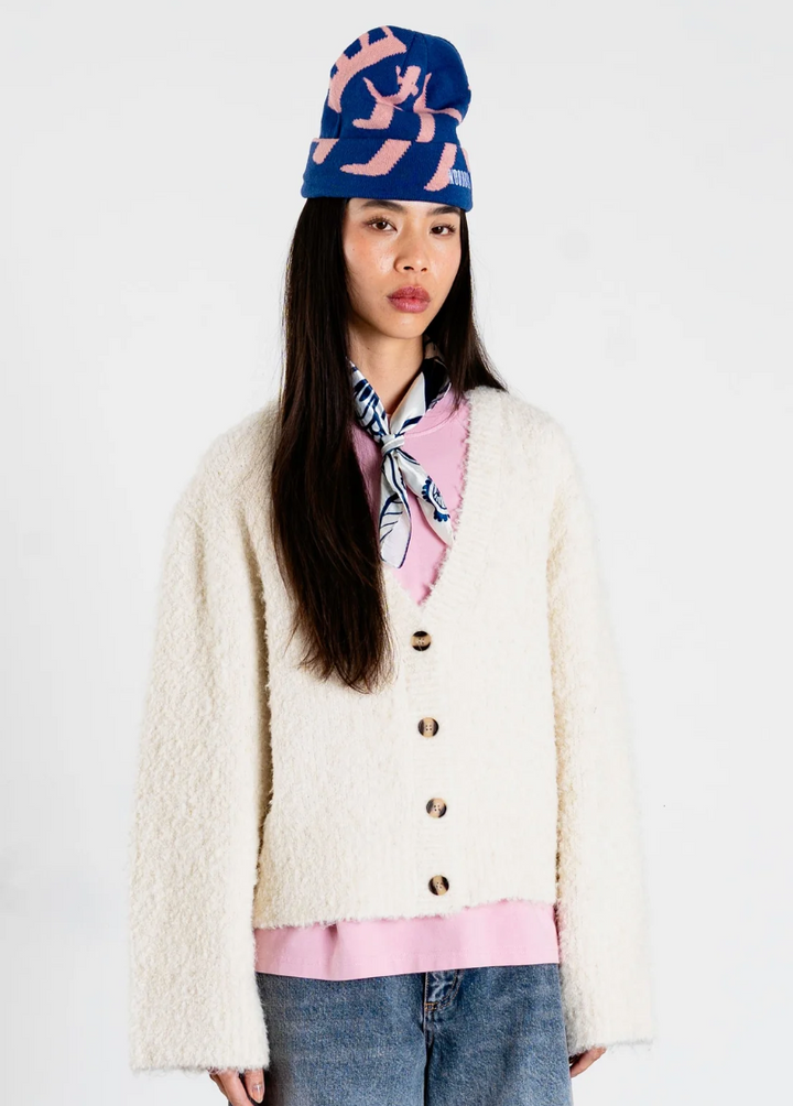 WBEa Teddy Cardigan  Off White