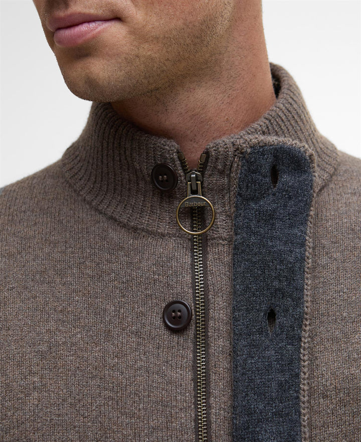Barbour Ess Patch Zip  Dark Stone