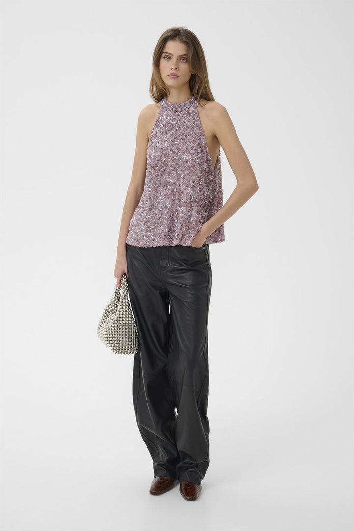 Gzsolene Top Lavender Sequins