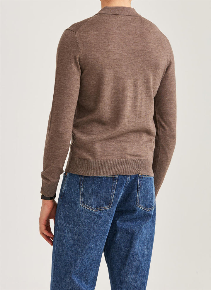 Merino Polo Knit  Brown