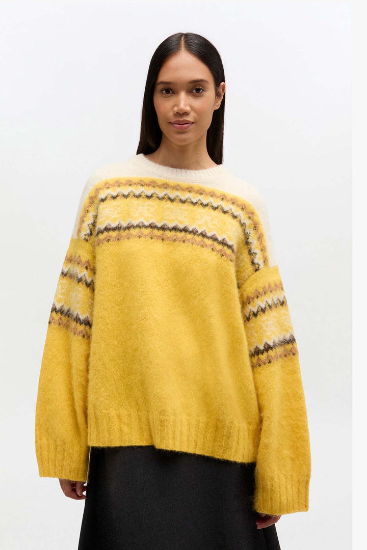Brushed Alpaca Intarisia  Blazing Yellow