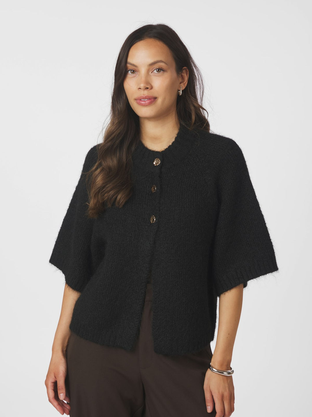 Benuta Fluffy Knit Cardigan  Black
