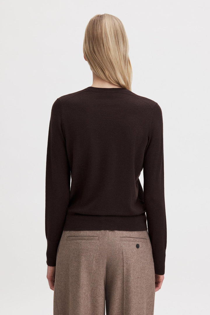 merino r-neck sweater  Dark Chocolate
