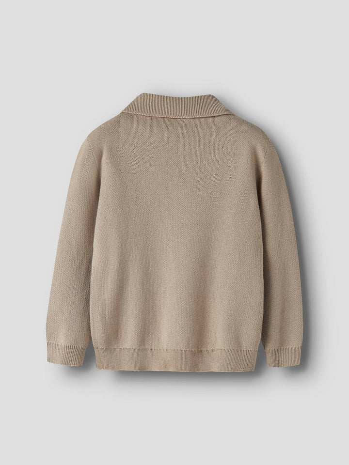 Nmmronan Ls Knit Polo Lil Lysegrå