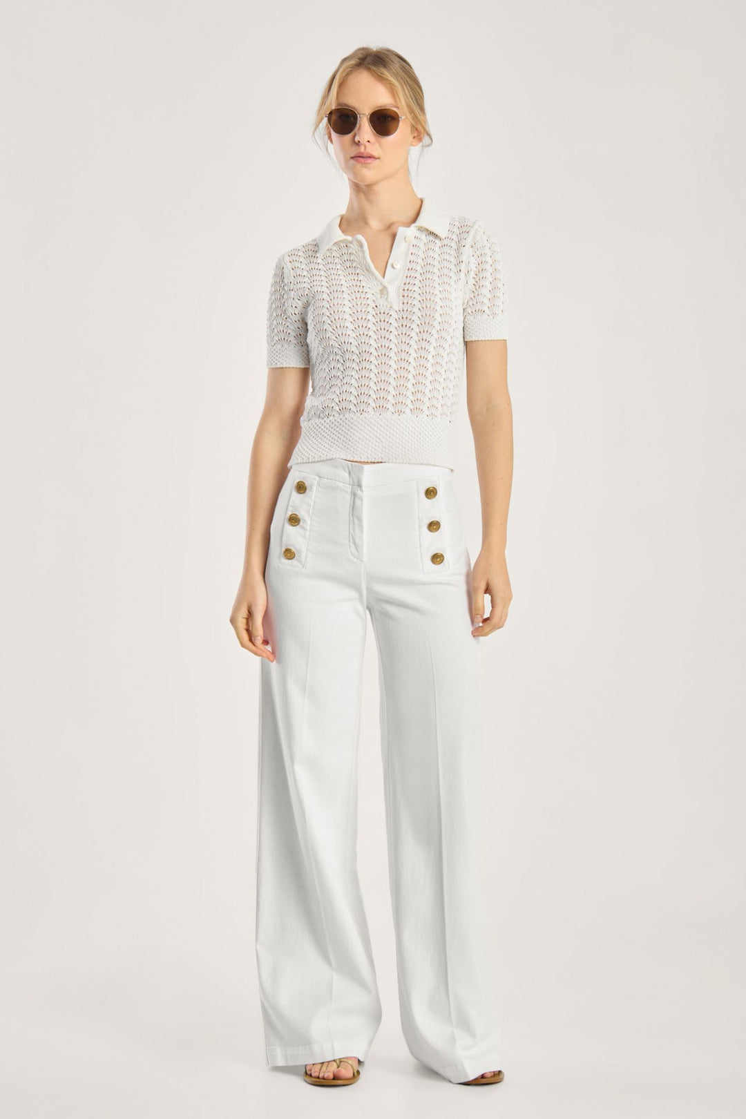 Brigdet Coloured Soft Denim  White