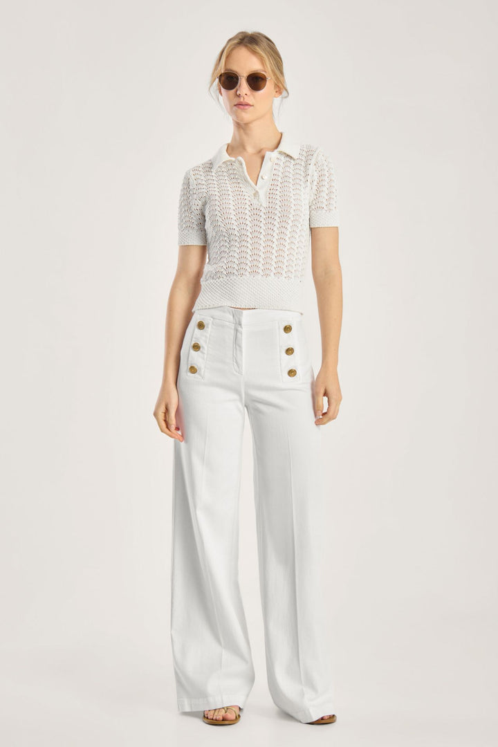 Brigdet Coloured Soft Denim  White