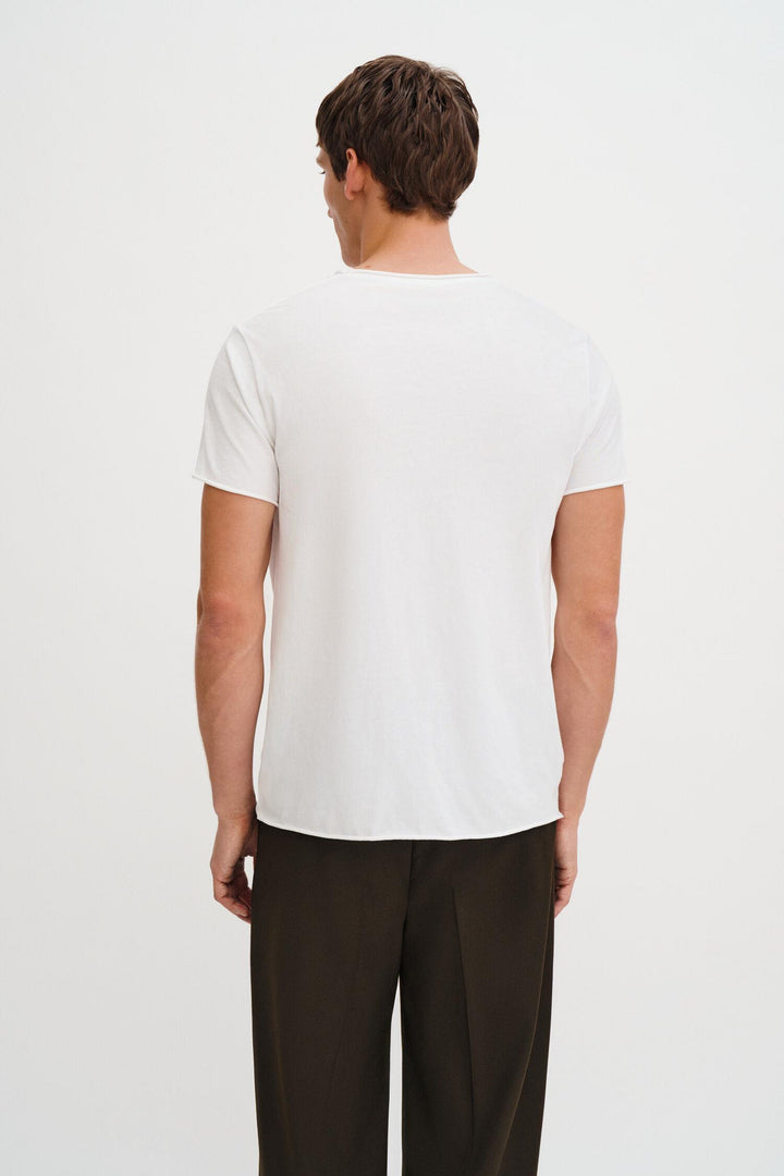roll neck tee  White