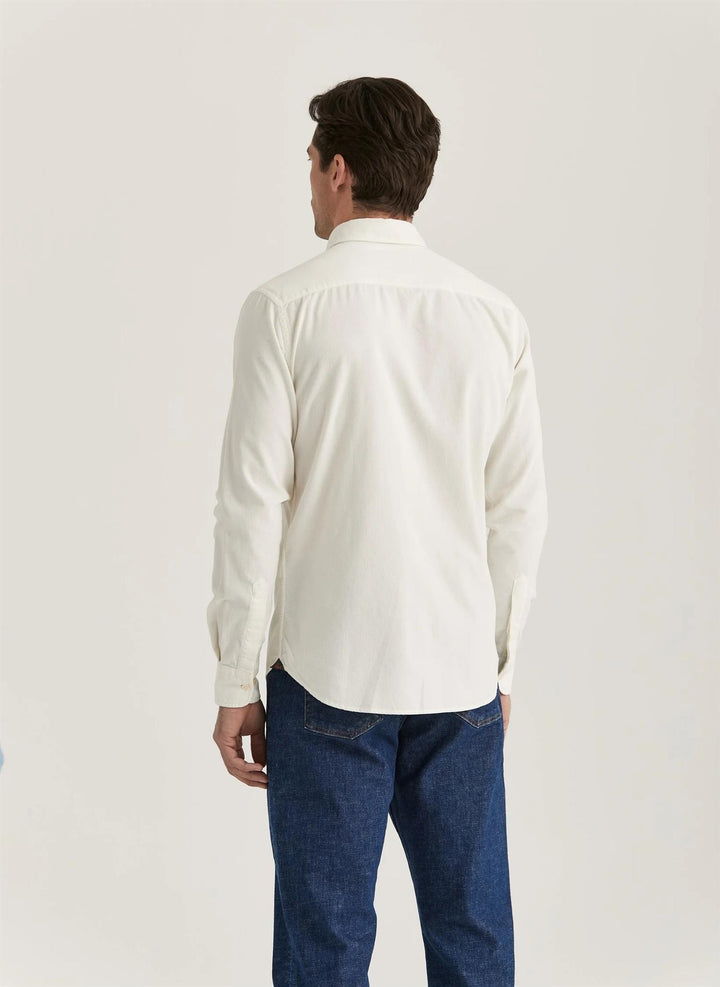 Douglas Cord Shirt-Slim Fit  Off White