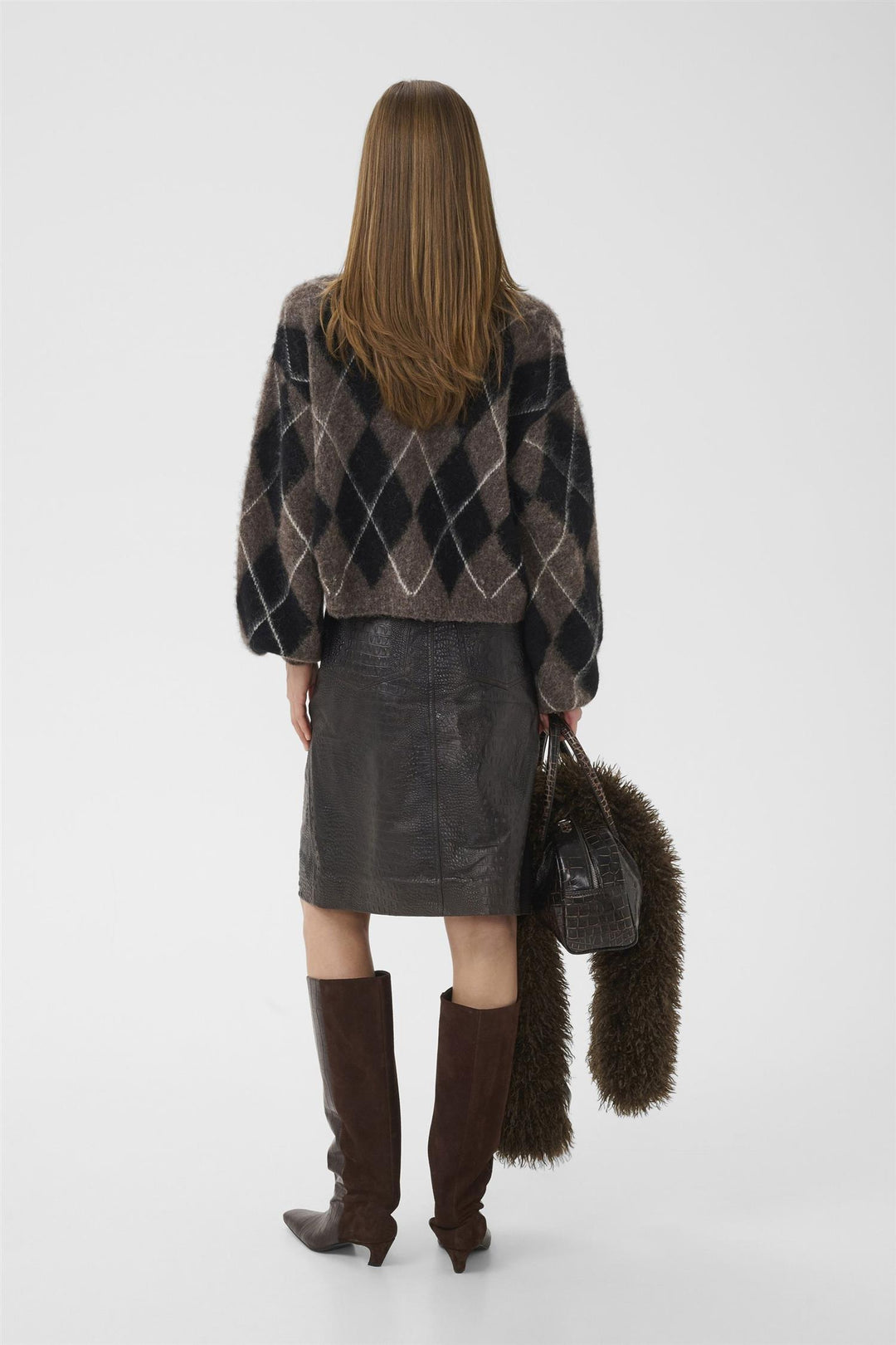 Sida Multi Cardigan  Black/Chestnut/Ivory