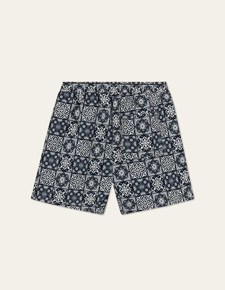 Stan AOP Swim Shorts 2.0  Light Ivory/Dark Navy