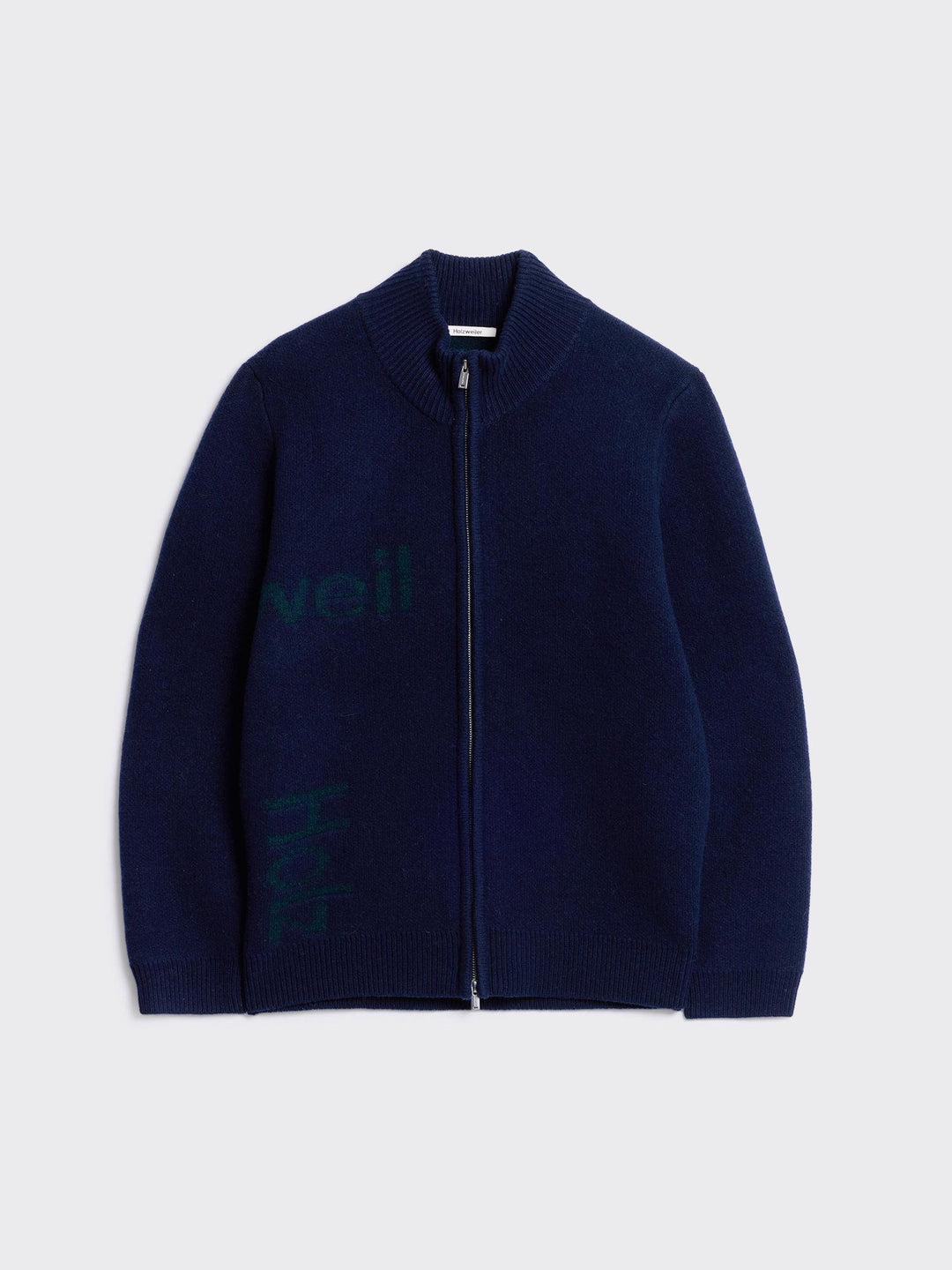 HAZA LOGO ZIP-UP CARDIGAN  Navy Mix