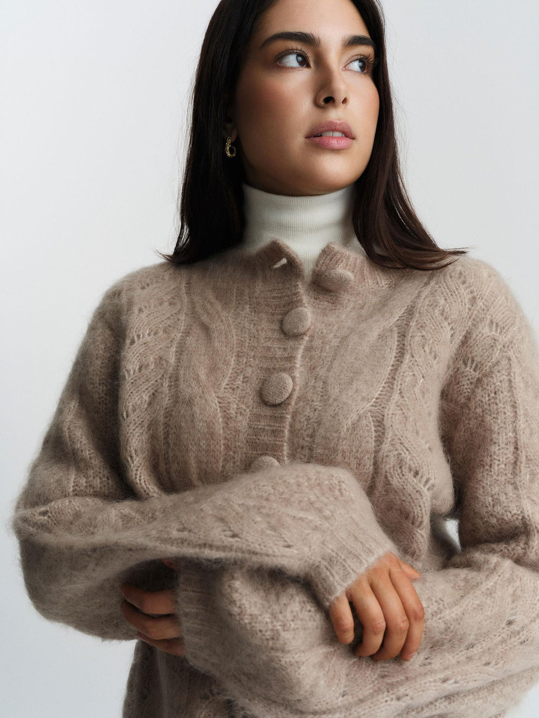 Sophia Chunky Cardigan  Hazel Beige