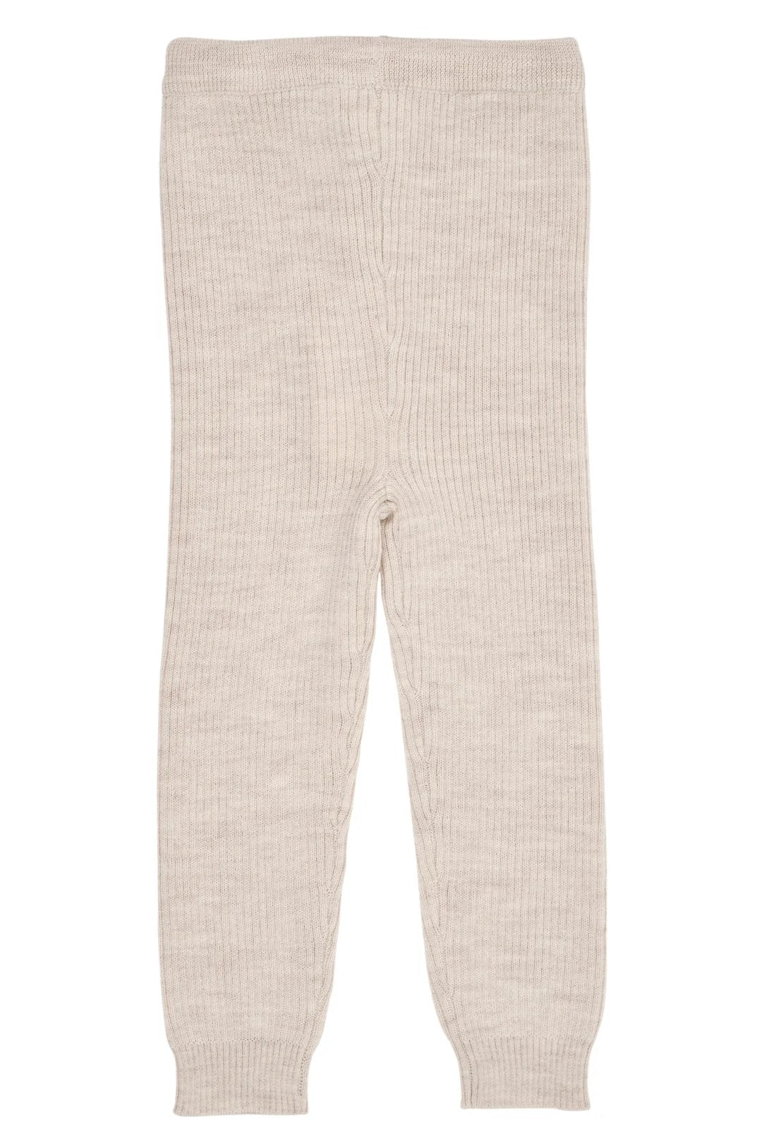 MERINO CLASSIC RIB LEGGINGS W. DRAWSTRINGS  Pale Cream Melange