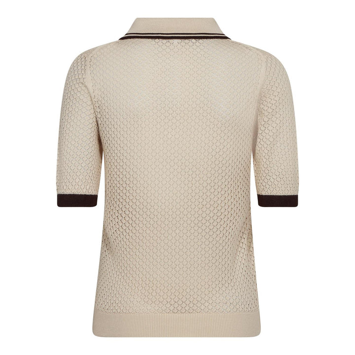 LueCC Pointelle Polo Knit  Bone