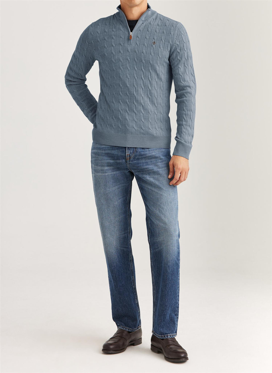 Merino Cable John Zip  Blue