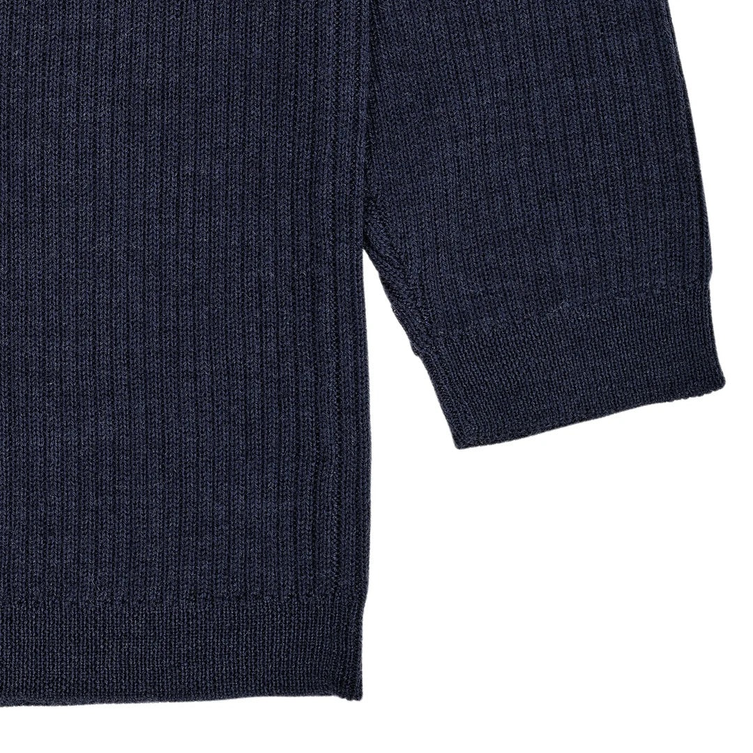 MERINO CLASSIC RIB BLOUSE  Navy