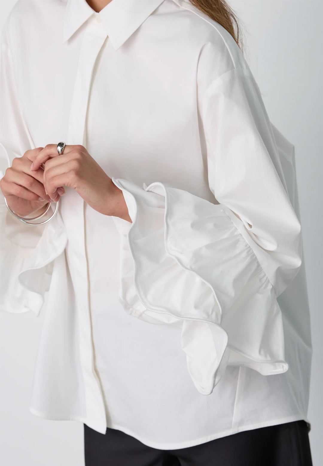 HalenCC Flare Shirt White