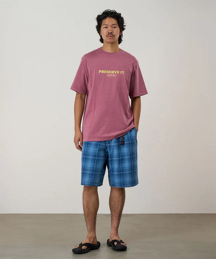 FOOTPRINTS TEE PIGMENT DYED  Red Pigment