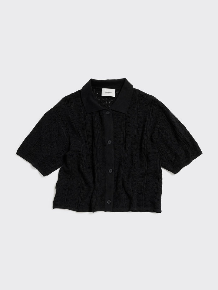 Kelp Crochet Shirt  Black