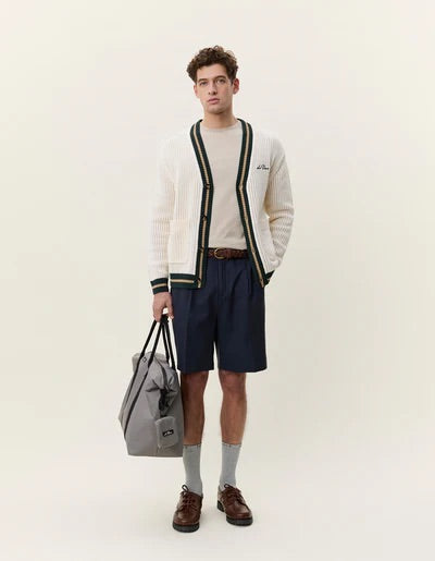 lace knitted cardigan  Eggnog White