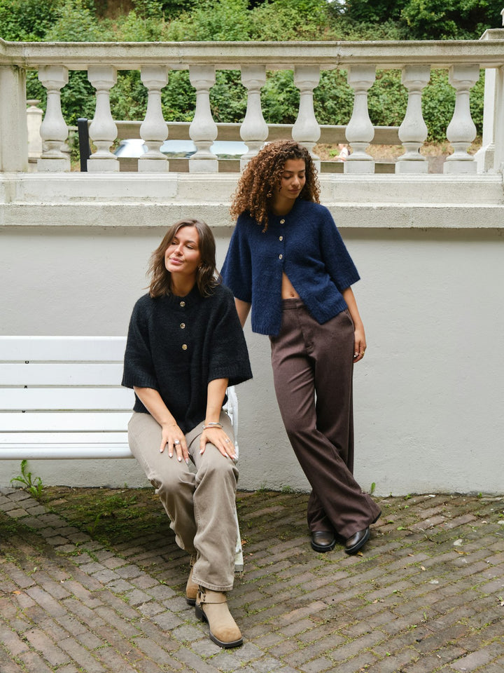 Benuta Fluffy Knit Cardigan  Black