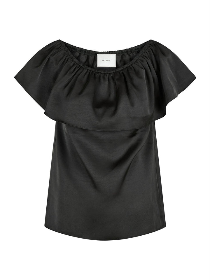 Kris Heavy Sateen Top  Black