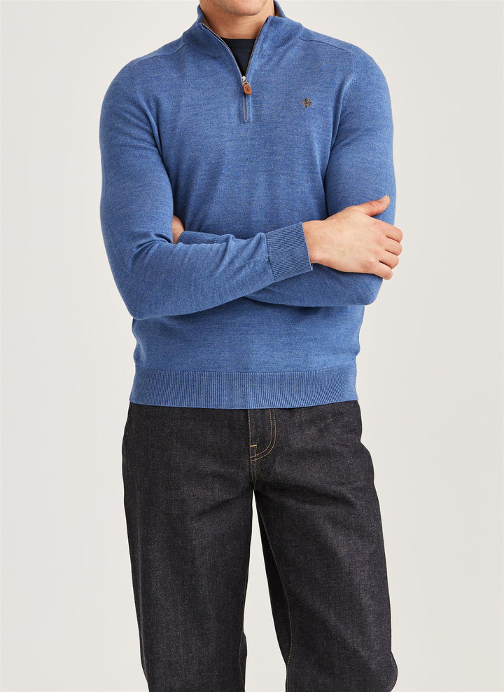 Merino John Zip  Blue