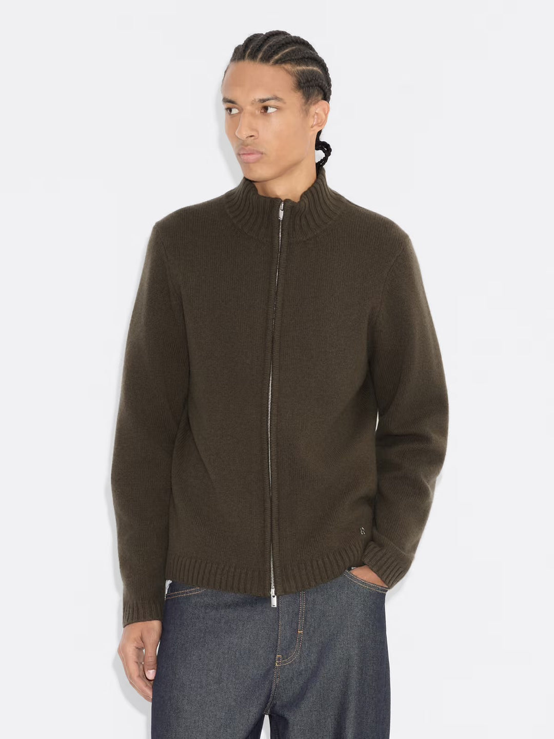 Andreas Zip-Up Cardigan  Dk. Green