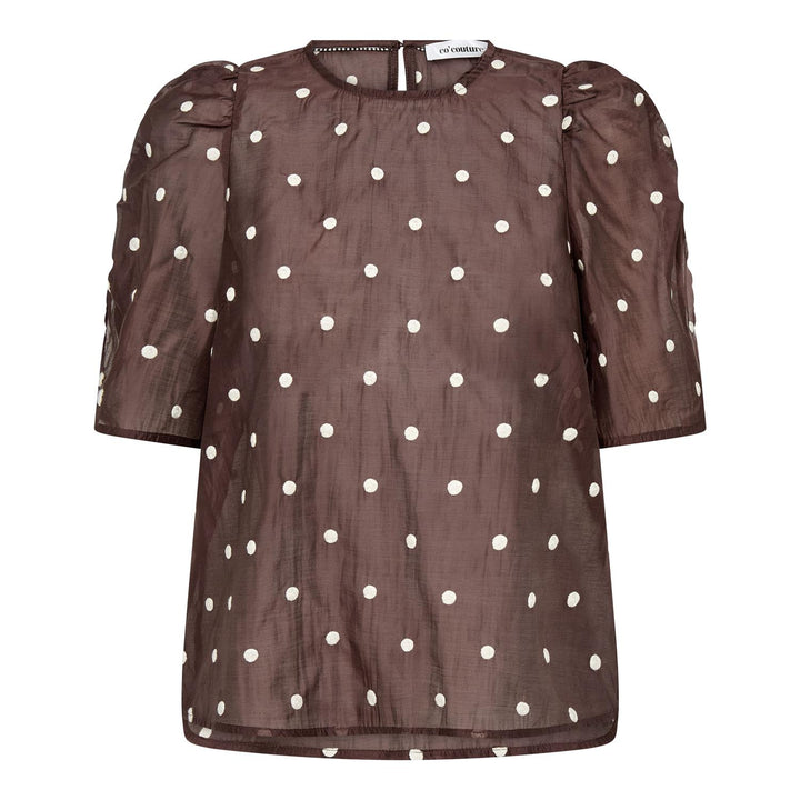 DitaCC Dot SS Blouse  Dark Brown