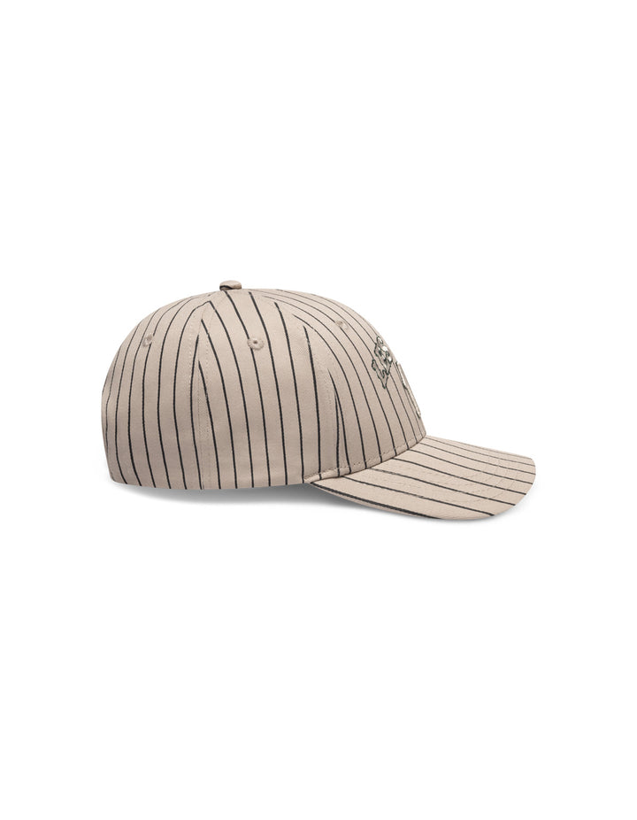 Blake W Pinstripe Baseball Cap  Dark Sand