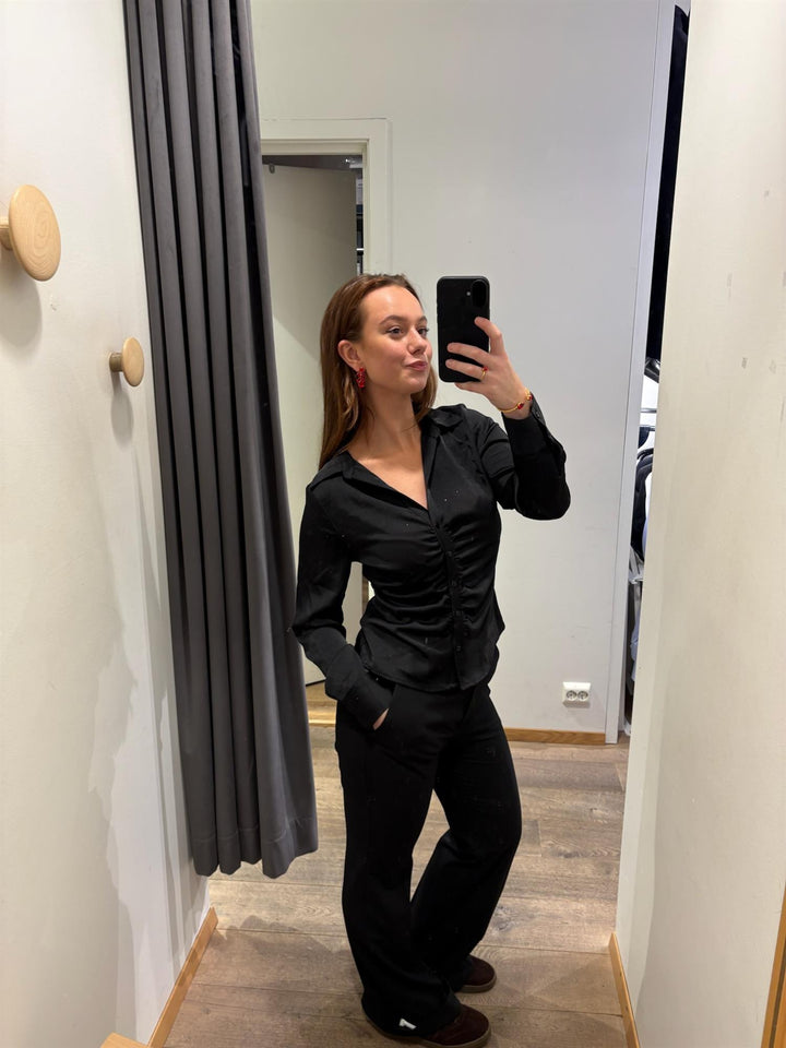 Christy Heavy Sateen Bedaz Shirt  Black