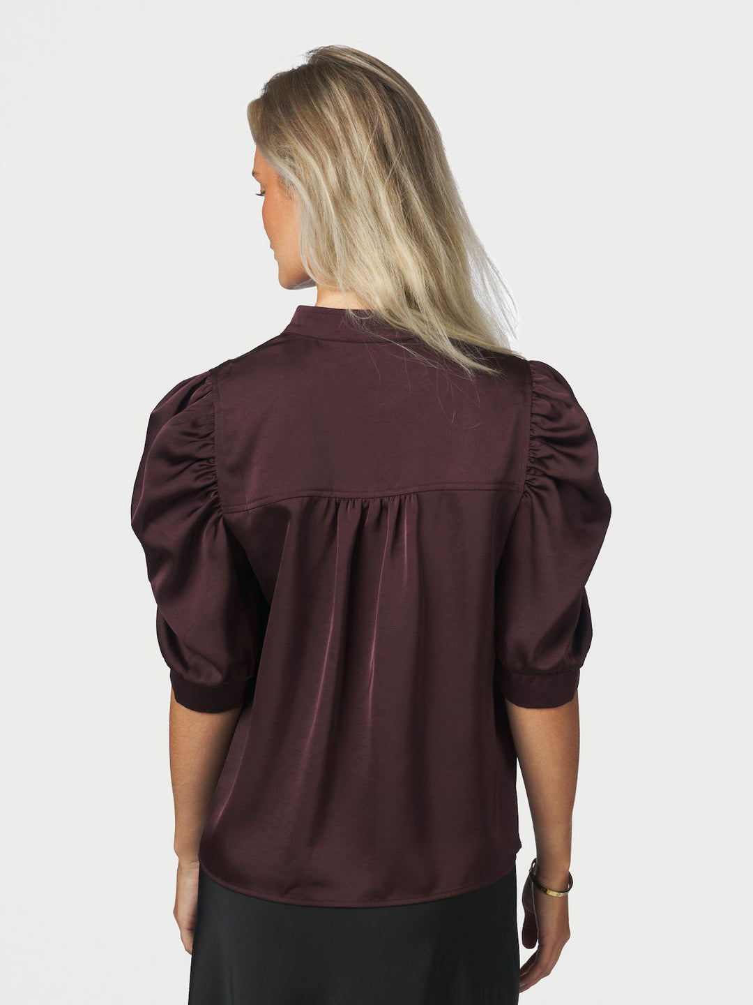 Roella Heavy Sateen Blouse  Burgundy